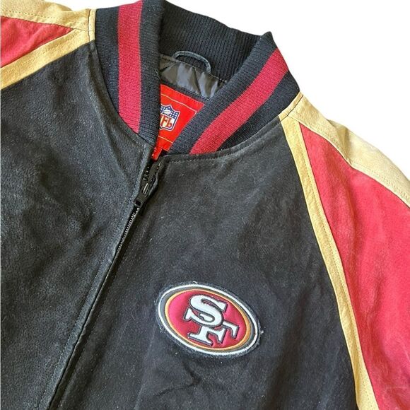 San Francisco 49ers Suede Bomber Jacket Men’s XXL Vintage NFL - Picture 5 of 11